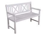 GARDEN PLEASURE Bank &raquo;MALM&Ouml;&laquo;, Eukalyptusholz, BxHxT: 120 x 88 x 54 cm - weiss
