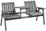 Outsunny Gartenbank, Holz, 2-Sitzer, BxHxT: 152 x 79 x 70 cm - grau