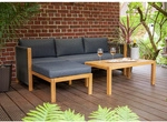 acamp&reg; Loungeset &raquo;MALAGA&laquo;, 4 Sitzpl&auml;tze, Polyester, inkl. Auflagen - grau