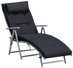 Outsunny Gartenliege, Metall, BxHxT: 137 x 100,5 x 63,5 cm - schwarz