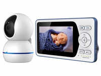 TELEFUNKEN Video-Babyphone, 4.3 Zoll, Infrarotmodus - weiss | blau