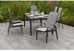 MERXX Gartenm&ouml;belset &raquo;Marini&laquo;, 4 Sitzpl&auml;tze, Aluminium/Textil - grau