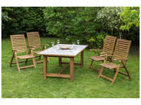 MERXX Gartenmöbelset »Paraiba«, 4 Sitzplätze, Akazienholz/keramik - beige