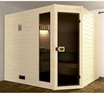 WEKA Ecksauna &raquo;Valida Eck 3&laquo;, BxHxT: 239 x 203,5 x 189 cm, mit Glast&uuml;r - beige