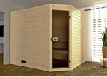 WEKA Ecksauna &raquo;Valida Eck 3&laquo;, BxHxT: 239 x 203,5 x 189 cm, mit Glast&uuml;r - beige