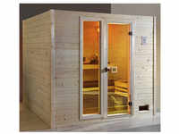 WEKA Sauna »Valida 4«, BxHxT: 239 x 203,5 x 189 cm, mit Glastür - beige