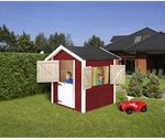WEKA Spielhaus, BxHxT: 144 x 154 x 153 cm, Holz, schwedischrot/wei&szlig;