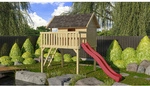 KARIBU Spielturm, BxHxT: 198 x 329,5 x 243 cm, natur - braun