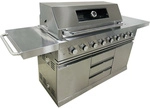 BUSCHBECK Outdoor-K&uuml;che, Grillfl&auml;che: 96 x 45 cm, mit Unterschrank - silberfarben