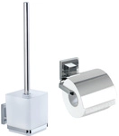 WENKO WC-Garnitur, Edelstahl, silberfarben
