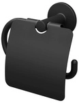 LENZ Toilettenpapierhalter &raquo;NERO&laquo;, Schwarz-matt, Montageart: Kleben oder Bohren