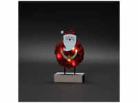 Konstsmide LED-Dekoration, Holzsilhouette Santa mit Baumwolle, Höhe: 18,5 cm,