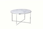 SalesFever Couchtisch, BxH: 80 x 45 cm, Metall/Glas - weiss