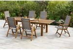 MERXX Gartenm&ouml;belset &raquo;Acapulco&laquo;, 6 Sitzpl&auml;tze, Akazienholz/Textil - grau