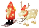 Konstsmide LED-Weihnachtsmann, Weihnachtsmann und Rentier, H&ouml;he: 24,5 cm,