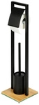 WENKO Stand-WC-Garnitur &raquo;Bambusa&laquo;, Stahl/Bambus, schwarz/natur