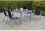 MERXX Gartenm&ouml;belset &raquo;Amalfi&laquo;, 4 Sitzpl&auml;tze, Aluminium/Textil - schwarz