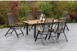 MERXX Gartenm&ouml;belset &raquo;Tilos&laquo;, 6 Sitzpl&auml;tze, Aluminium/Akazienholz - grau