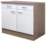 Flex-Well K&uuml;chenunterschrank &raquo;Samoa&laquo;, Sonoma Eichefarben / wei&szlig; - weiss