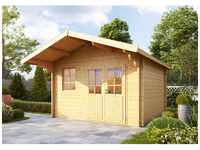 WOLFF Gartenhaus, BxT: 422 x 440 cm (Aufstellmaße), Satteldach - beige