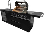 BUSCHBECK Outdoor-K&uuml;che, Grillfl&auml;che: 60 x 42 cm, mit Unterschrank - schwarz