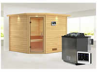 KARIBU Sauna »Leona«, inkl. 9 kW Bio-Kombi-Saunaofen mit externer Steuerung, für 4