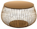 SalesFever Couchtisch, BxH: 72 x 42 cm, Metall/Glas - rosa