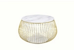 SalesFever Couchtisch, BxH: 72 x 42 cm, Metall/Glas - weiss