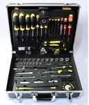 Tech Craft Werkzeugkoffer, BxHxL: 52 x 18 x 41 cm, Aluminium, 130-teilig - schwarz