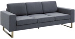 HOMCOM Sofa, Breite: 82 cm, dunkelgrau/goldfarben