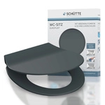 SCH&Uuml;TTE WC-Sitz &raquo;Slim Anthrazit&laquo;, Duroplast, oval, mit Softclose-Funktion - grau