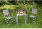 MERXX Gartenm&ouml;belset &raquo;Naxos&laquo;, Textil, 3-teilig - silberfarben