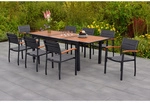 MERXX Gartenm&ouml;belset &raquo;Paxos&laquo;, 9-tlg., stapelbar, Aluminium/Textil/Akazie - grau