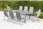 MERXX Gartenm&ouml;belset &raquo;Taviano&laquo;, 8 Sitzpl&auml;tze, Aluminium/Textil - silberfarben