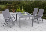 MERXX Gartenm&ouml;belset &raquo;Taviano&laquo;, 4 Sitzpl&auml;tze, Aluminium/Textil - silberfarben