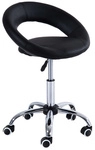 HOMCOM Rollhocker, BxH: 54 x 78 cm, Kunstleder - schwarz