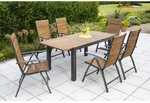 MERXX Gartenm&ouml;belset &raquo;Santorin&laquo;, 6 Sitzpl&auml;tze, Aluminium/Akazienholz - grau