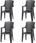 PROGARDEN Stapelsessel &raquo;Eden&laquo;, 4er-Set, Kunststoff - grau