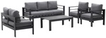 MeXo Gartenm&ouml;belset &raquo;9519&laquo;, 5-teilig, Textil/Aluminium - silberfarben