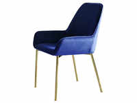 SalesFever Stuhl, Höhe: 89 cm, blau/goldfarben, 2 stk