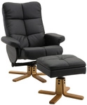 HOMCOM Relaxsessel, BxH: 86 x 99 cm, Kunstleder - schwarz