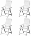 PROGARDEN Gartenm&ouml;belset &raquo;Tampa&laquo;, 4er-Set, Kunststoff - weiss