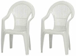 PROGARDEN Gartenm&ouml;belset &raquo;Vega&laquo;, Kunststoff, 2-teilig - weiss