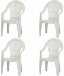 PROGARDEN Gartenm&ouml;belset &raquo;Vega&laquo;, 4er-Set, Kunststoff - weiss
