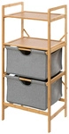 WENKO W&auml;scheregal, BxHxL: 44 x 96 x 34 cm, Bambus - grau