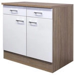 Flex-Well K&uuml;chenunterschrank &raquo;Samoa&laquo;, Sonoma Eichefarben / wei&szlig; - weiss