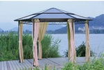 GARDEN PLEASURE Pavillon &raquo;SALMON&laquo;, eckig, rund, BxT: 395 x 395 cm - grau