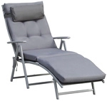 Outsunny Gartenliege, Metall, BxHxT: 137 x 100,5 x 63,5 cm - grau