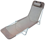 Outsunny Gartenliege, Stahl, inkl. Auflagen, BxHxT: 182 x 24,5 x 56 cm - braun