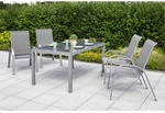 MERXX Gartenm&ouml;belset &raquo;Amalfi&laquo;, 4 Sitzpl&auml;tze, Aluminium/Textil - silberfarben